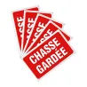 Lot de 5 Panneaux CHASSE GARDÉE Alu 30X20cm