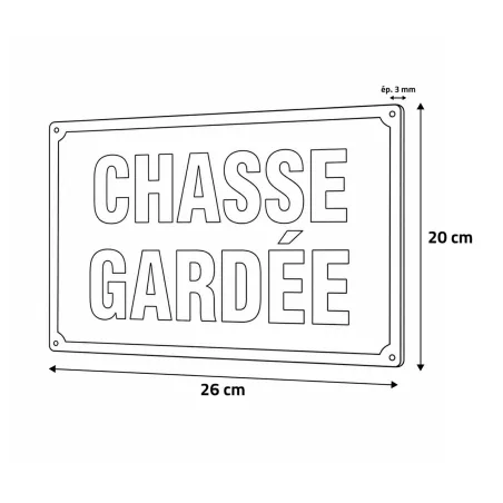 Lot de 10 Panneaux CHASSE GARDÉE Akilux 26 X 20 cm