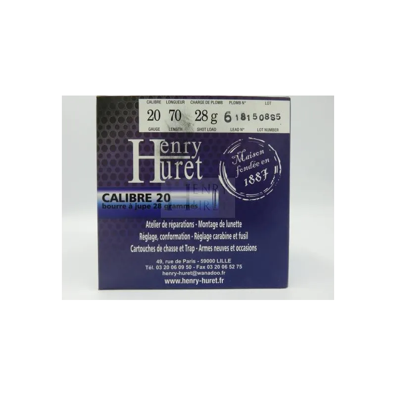 Cart Henry Huret cal 20 BJ 28 g Pl 6d Boite de 25