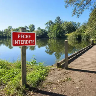 Panneau PÊCHE INTERDITE Akilux 26X20cm à l'unité