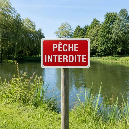 Panneau PÊCHE INTERDITE Akilux 26X20cm à l'unité