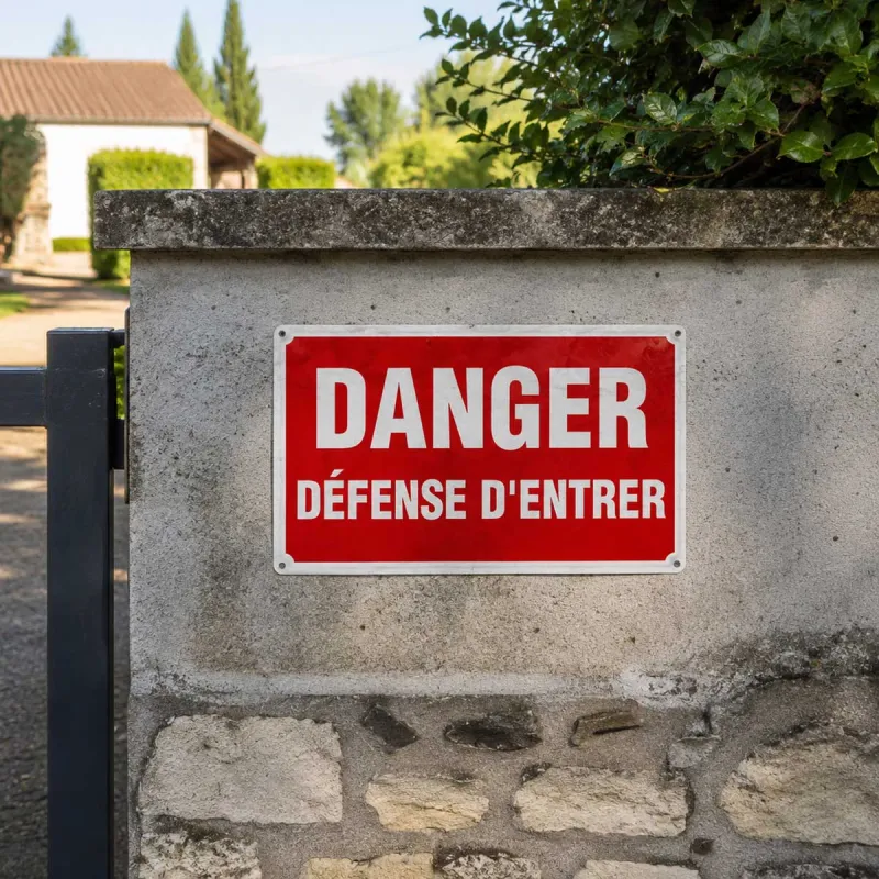 Lot de 5 Panneaux DANGER DÉFENSE D'ENTRER Alu 30X20cm