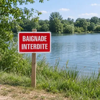 Panneau signalisation BAIGNADE INTERDITE Alu 30x20cm