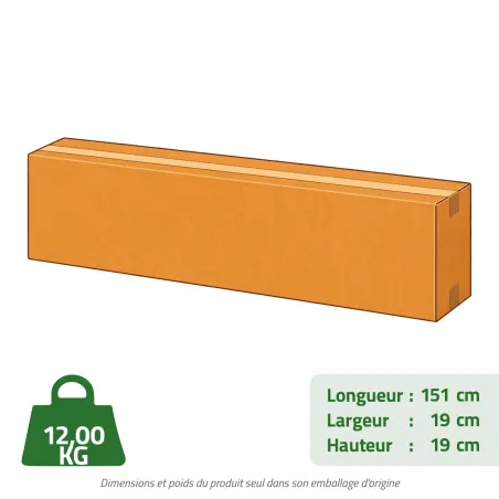 Canisse PVC occultant double face 1,5x5m gris - Kit complet avec fixation