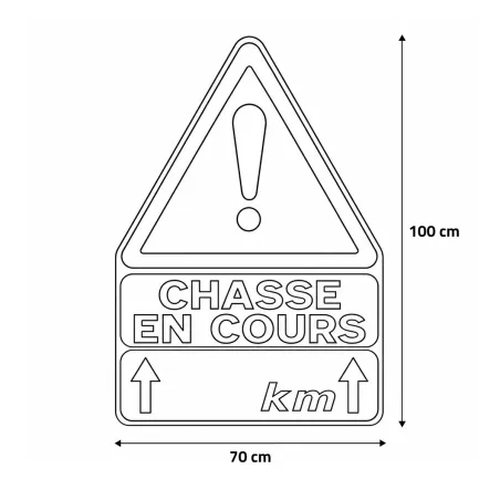Lot de 10 Triangles signalisation "chasse en cours" 70 X 100 cm