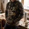 Sweat capuche camo Woodland 80% coton 280g poche ventrale