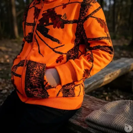 Sweat à capuche enfant fluo Treeland zippé polaire 100% polyester