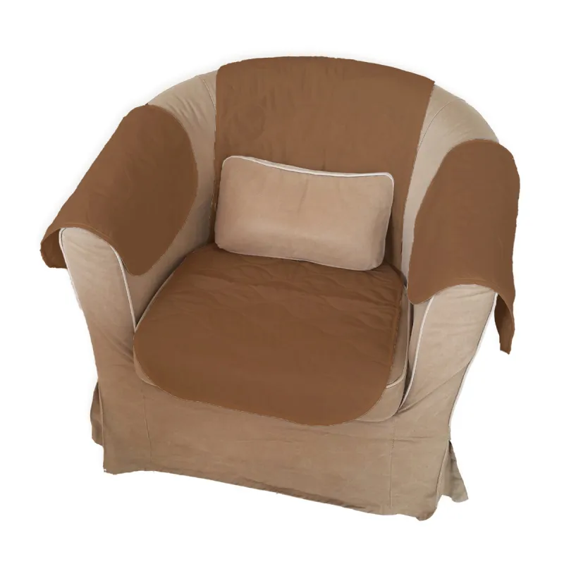 Housse de Protection pour Fauteuil Marron - Lot de 3 Pièces