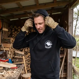 Sweat Keiler Hunter noir capuche coton logo 2