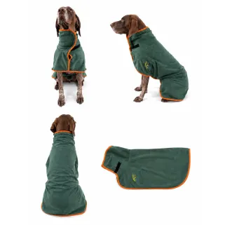 Peignoir absorbant pour chien taille L - Gabion Unlimited Vert