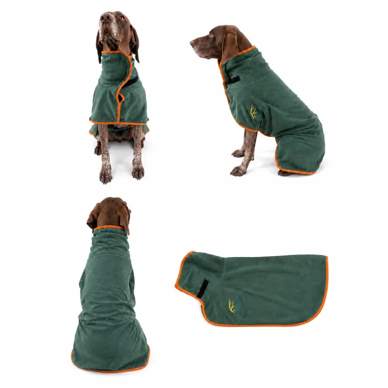 Peignoir absorbant pour chien taille L - Gabion Unlimited Vert