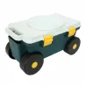 Tabouret de jardin à roulettes avec rangement intégré - Chariot pratique pour extérieur