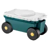 Tabouret de jardin à roulettes avec rangement intégré - Chariot pratique pour extérieur