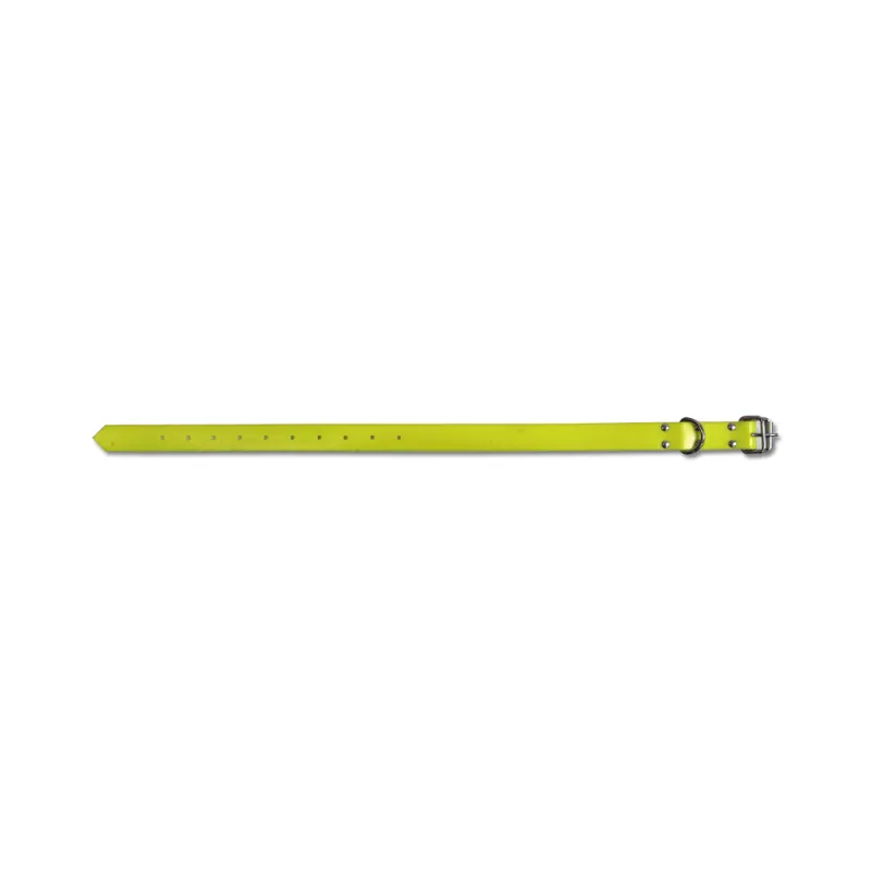 Collier PVC longueur 60 cm largeur 2,5cm jaune fluo Ajustable