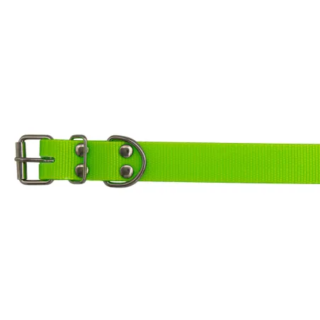 Collier PVC longueur 60 cm largeur 2,5cm - Vert fluo Ajustable