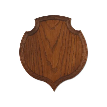 Écusson trophée cœur en chêne foncé ciré 15x15 cm | Ducatillon