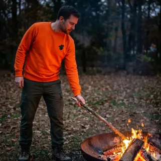 Sweat Orange Sanglier Treeland 100% Polyester Brodé Confortable