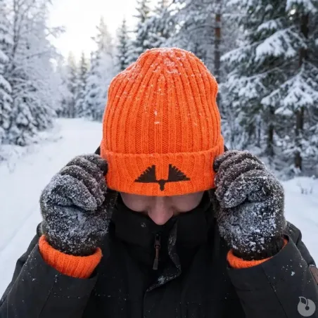 Bonnet Ultra brodé laine acrylique orange néon taille unique