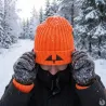 Bonnet Ultra brodé laine acrylique orange néon taille unique