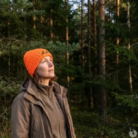 Bonnet Ultra brodé laine acrylique orange néon taille unique