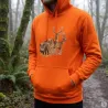 Sweat à capuche orange grands animaux Bartavel®