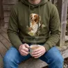 Sweat à capuche kaki épagneul Bartavel®