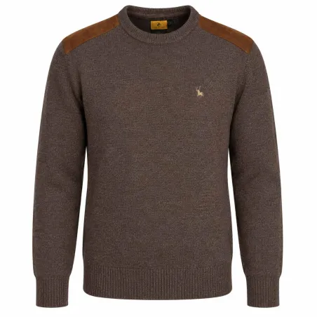 Pull marron col rond Verney-Carron Fox taille S à 3XL