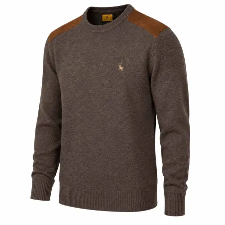 Pull marron col rond Verney-Carron Fox taille S à 3XL