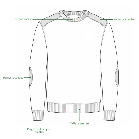 Pull marron col rond Verney-Carron Fox taille S à 3XL