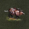 Pull col zippé Camionneur sanglier laine acrylique kaki 