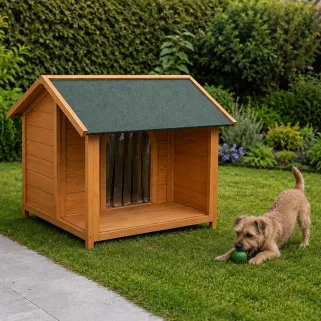 Niche en Bois pour Chien - Terrasse Épicéa 100x90x82cm