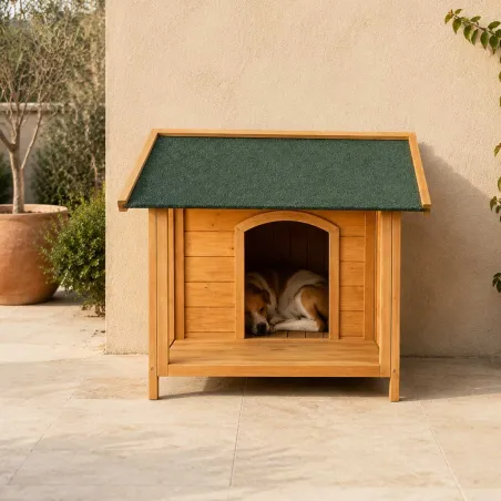 Niche en Bois pour Chien - Terrasse Épicéa 100x90x82cm