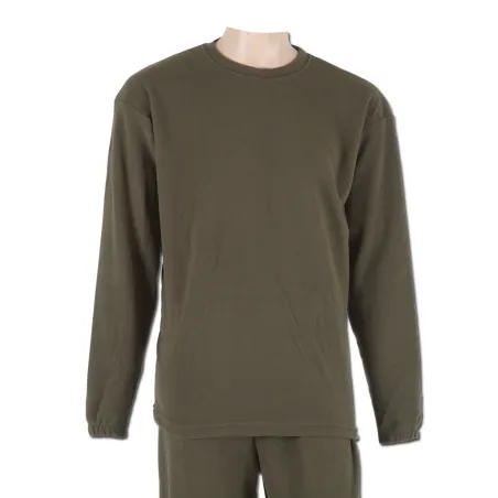 Haut sous-vêtement polaire kaki microfibre 180 g/m² | Ducatillon