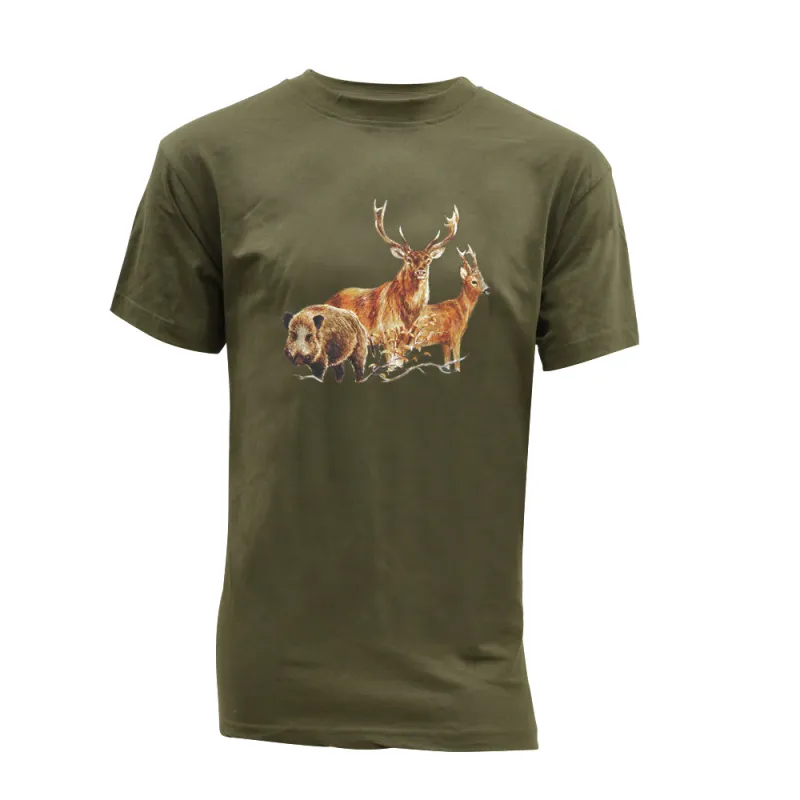 Tee-shirt Kaki Bartavel Grands Animaux Taille M à 5XL