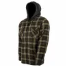Chemise polaire à capuche 4 poches sherpa marron