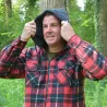 Chemise polaire à capuche 4 poches sherpa rouge