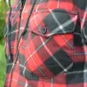 Chemise polaire à capuche 4 poches sherpa rouge