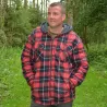 Chemise polaire à capuche 4 poches sherpa rouge