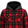 Chemise polaire à capuche 4 poches sherpa rouge