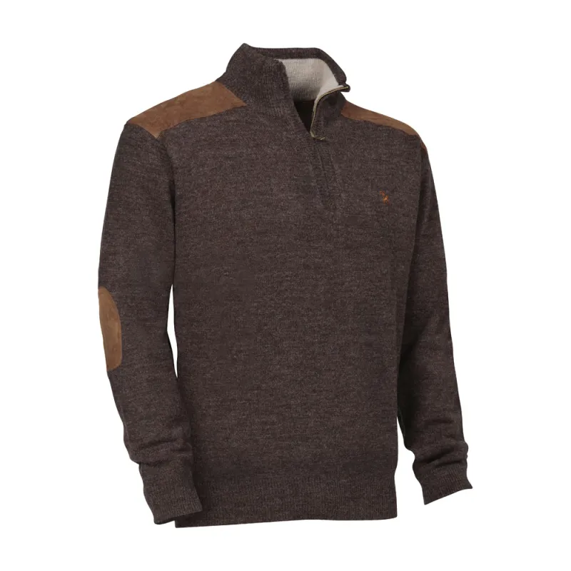 Pull marron col zippé Verney-Carron® FOX.