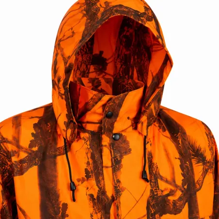 Manteau imperméable long polyuréthane orange camo blaze M à 4XL