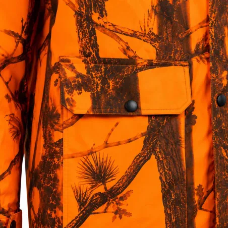 Manteau imperméable long polyuréthane orange camo blaze M à 4XL