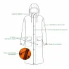 Manteau imperméable long polyuréthane orange camo blaze M à 4XL