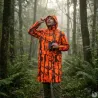 Manteau imperméable long polyuréthane orange camo blaze M à 4XL