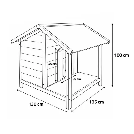 Niche en bois pour terrasse 130x105x100cm - Épicéa traité