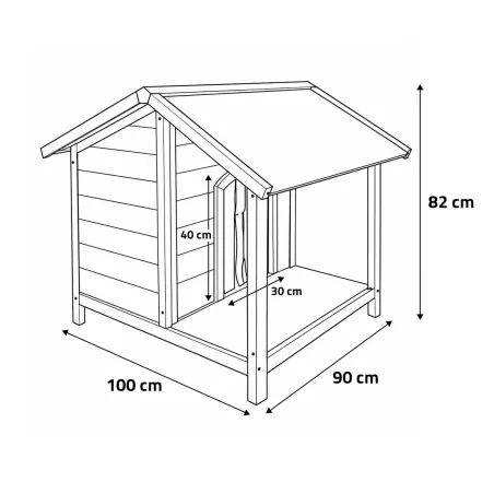 Niche en Bois pour Chien - Terrasse Épicéa 100x90x82cm