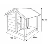 Niche en Bois pour Chien - Terrasse Épicéa 100x90x82cm