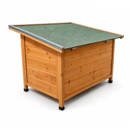 Niche en bois haute isolation 92x68x60cm - Épicéa 3 couches avec toit étanche