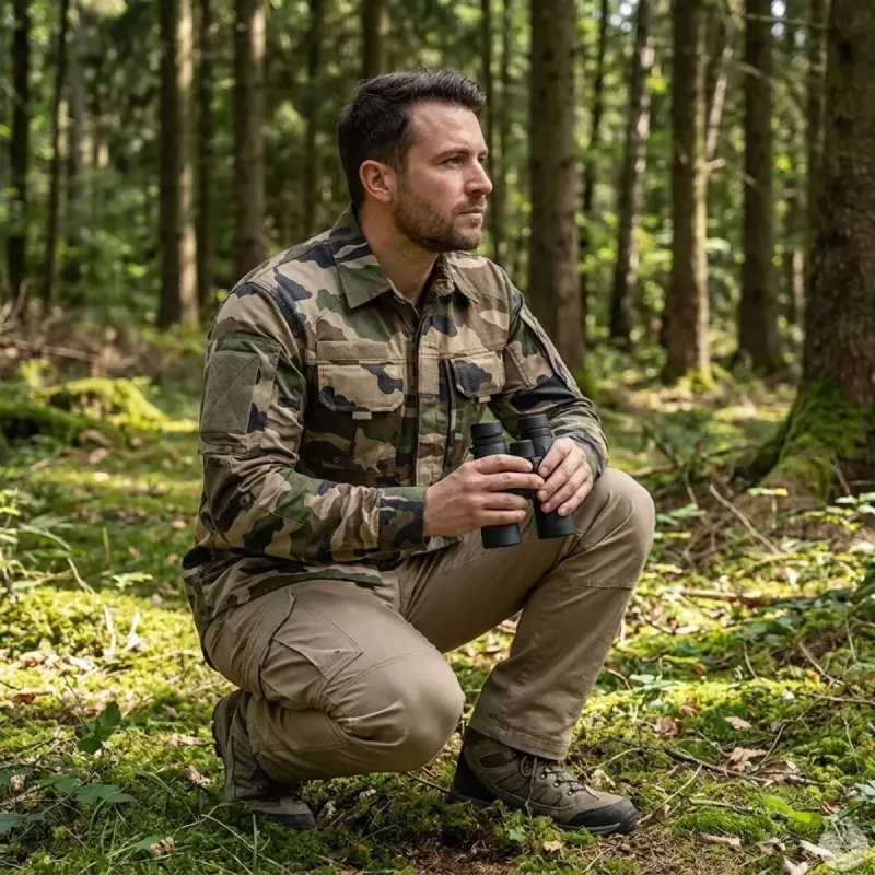 Chemise Fighter respirante mesh coton polyester camo CE M à 3XL