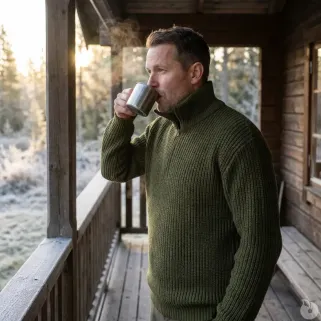 Pull Troyer Olive à Col Camionneur - Brandit® Homme